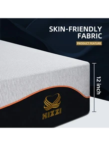 Ovios 12 Inch King Mattress, Medium Firm Hybrid Mattress Cooling Gel Memory Foam Mattress In A Box - Black - View 5