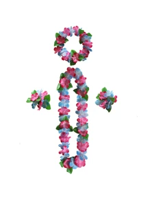 1pc 12-color Petal Hawaii Lei - Blue - View 5