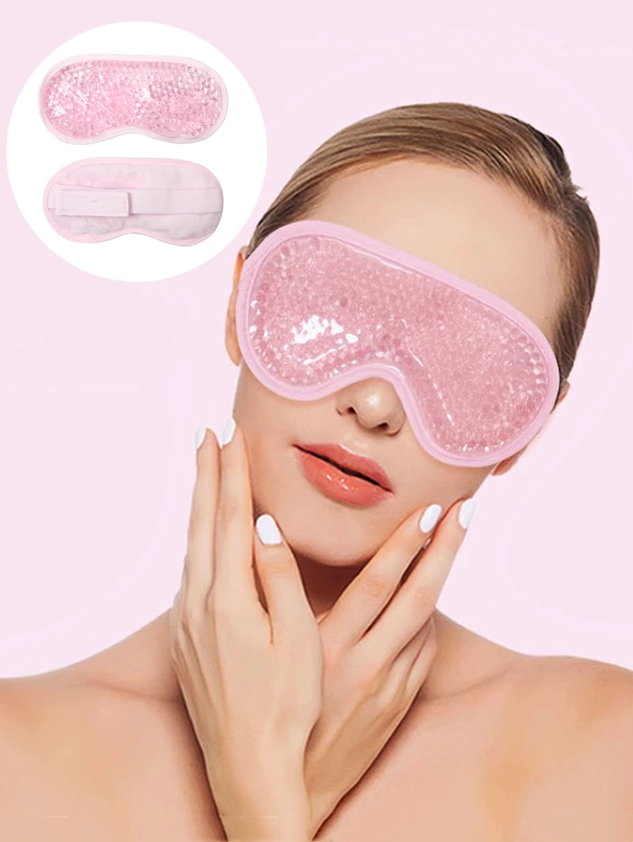 1 Tấm Che Mắt PVC, Mặt Nạ Ngủ Nén Màu Hồng Nóng Lạnh Hiện Đại Cho Du Lịch - Hồng - Xem 1