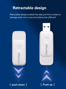 Reletech 1 Máy Tính USB3.1 Ổ Đĩa Flash USB Ổ Đĩa Flash Memory Stick USB Để Lưu Trữ Và Sao Lưu, 32GB/64GB/128GB, Màu Trắng - trắng - Xem 3