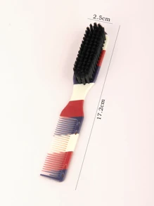 Bàn chải râu đa chức năng, Bàn chải râu hai đầu bằng nhựa màu rắn Bàn chải làm sạch kết cấu Lược chải tóc - Nhiều màu - Xem 5