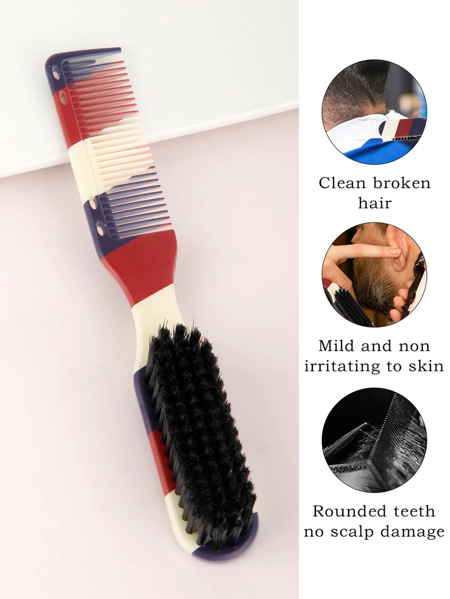 Bàn chải râu đa chức năng, Bàn chải râu hai đầu bằng nhựa màu rắn Bàn chải làm sạch kết cấu Lược chải tóc - Nhiều màu - Xem 1