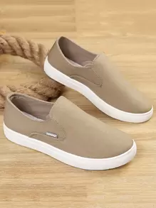 Men's Summer Slip-on Loafers, British Style - Beige - View 3