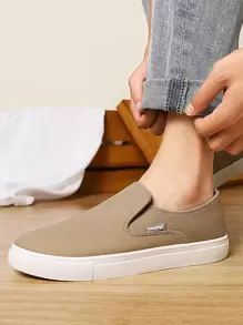 Men's Summer Slip-on Loafers, British Style - Beige - View 2