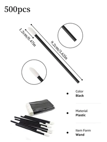 Bộ 500 Dùng Một Lần Cọ Môi Cọ Trang Điểm Son Môi Bóng Hoa Dây Applicator Dụng Cụ Trang Điểm Bộ Dụng Cụ Làm Đẹp - màu đen - Xem 6