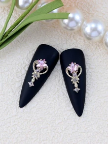 Decoración para arte de uñas con diseño de estrella de rhinestones, 10 piezas de adornos de joyería 3D para arte de uñas, accesorios para arte de uñas, suministros para salón de uñas - Rosa - Ver 3