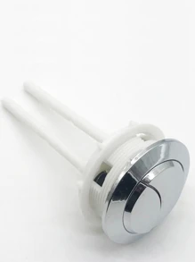 Universal Dual Type Push Toilet Flush Button WC Water Saving - Silver - View 2