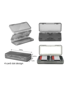 1 pieza Caja de almacenamiento de tarjetas de juego transparente compatible con Nintendo Switch - Gris - Ver 2