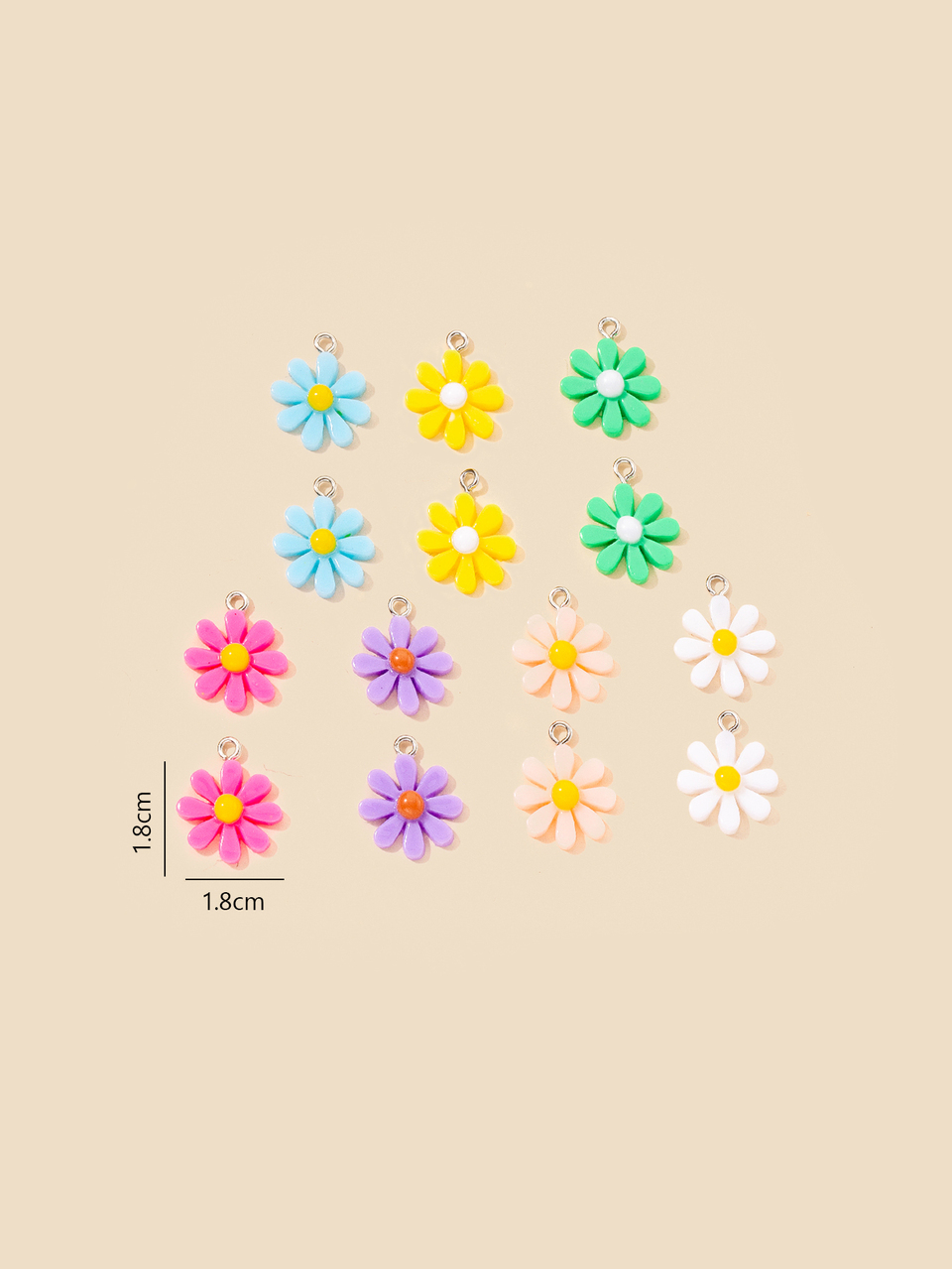 14pcs Charms Flower Sunflower Daisy 18x18mm Pendant Crafts Making Findings Handmade Artificial Jewelry DIY For Earrings Necklace