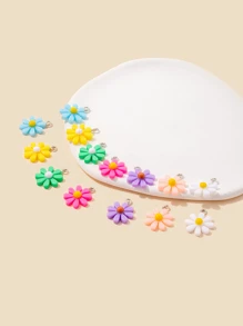 14pcs Charms Flower Sunflower Daisy 18x18mm Pendant Crafts Making Findings Handmade Artificial Jewelry DIY For Earrings Necklace - Multicolor - View 3