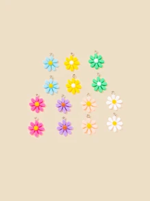 14pcs Charms Flower Sunflower Daisy 18x18mm Pendant Crafts Making Findings Handmade Artificial Jewelry DIY For Earrings Necklace - Multicolor - View 5