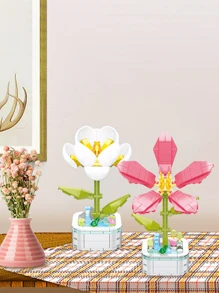 1入組花朵設計塊狀玩具 - 粉色 - 查看 3