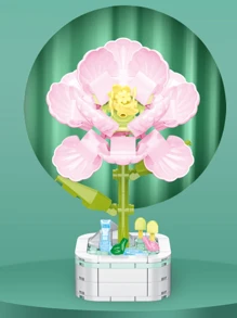 1入組花朵設計塊狀玩具 - 粉色 - 查看 5