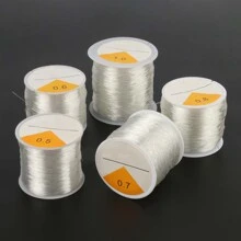 件 100 公尺透明彈性彈性線水晶串珠線繩適用於 Diy 手鍊首飾配件 - 線徑0.05cm - 查看 1