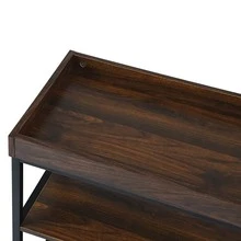 Retro Kitchen Serving Cart and Islands, Rolling Cart with Storage, Bar Carts Serving Tray - 黑色 - 查看 6