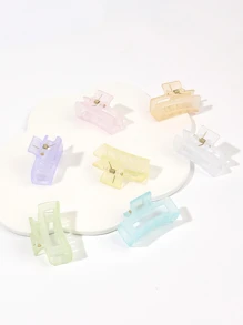 7pcs Rectangle Hair Claw - Multicolor - View 3