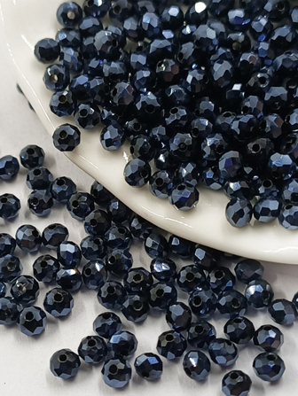 Diy Jewelry Crystal Beaded Pendant With Faceted Glass Black Drop Shaped Bead