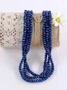 Trang sức Tự làm Phụ kiện pha lê Mặt hạt thủy tinh pha lê với ánh sáng xanh - Màu xanh lam - Xem 2