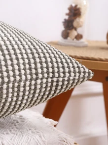 1pc Plain Cushion Cover Without Filler, Grey Simple Throw Pillow Case For Sofa - Grey - View 3