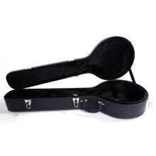 5-String 6-String Microgroove Pattern Leather Wood Banjos Case Black - Black - View 1