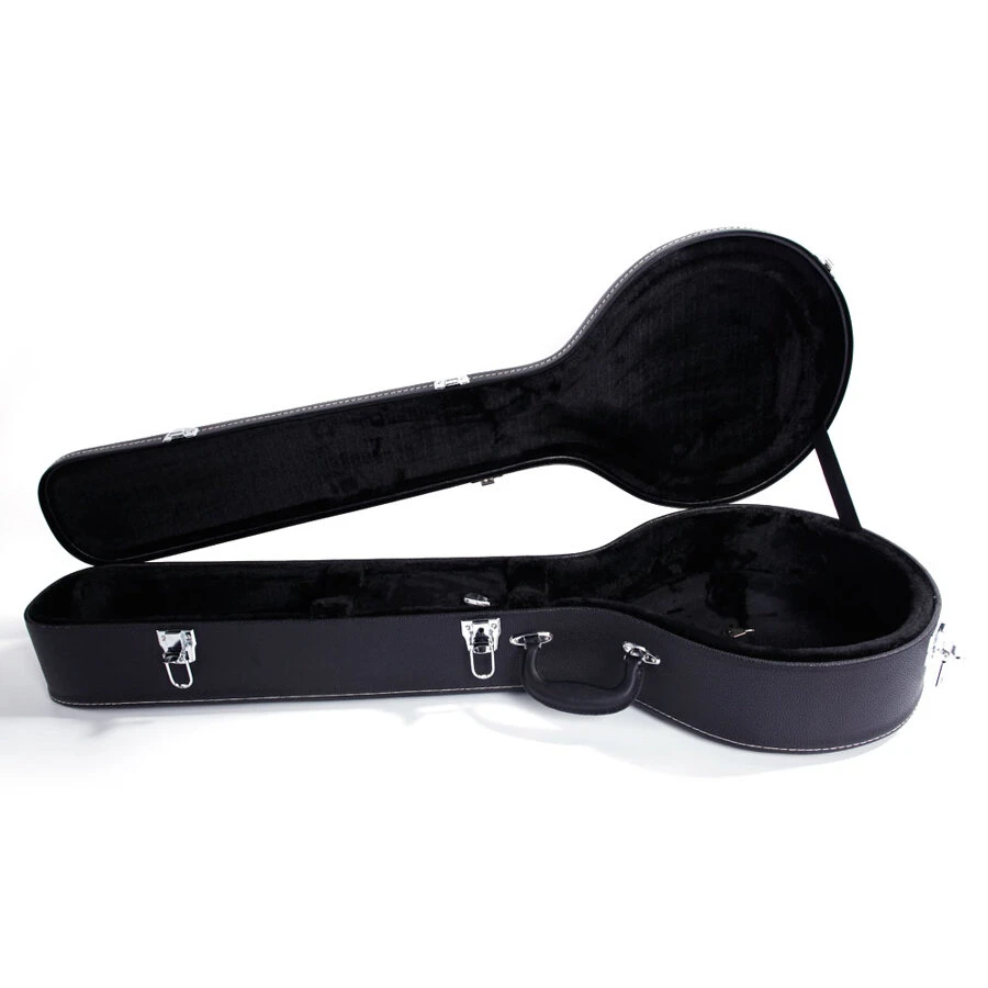 5-String 6-String Microgroove Pattern Leather Wood Banjos Case Black - Black - View 1