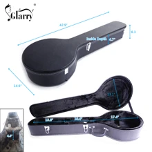 5-String 6-String Microgroove Pattern Leather Wood Banjos Case Black - Black - View 9