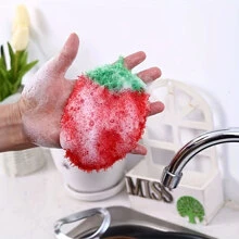 3pcs Strawberry Shaped Cleaning Cloth - Hot Pink - View 1