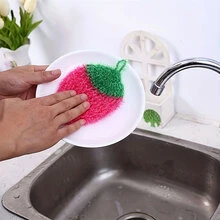 3pcs Strawberry Shaped Cleaning Cloth - Hot Pink - View 3