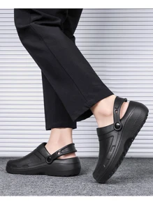 Men's Black Slip Resistant Work Shoes With Waterproof Design - Black - View 4