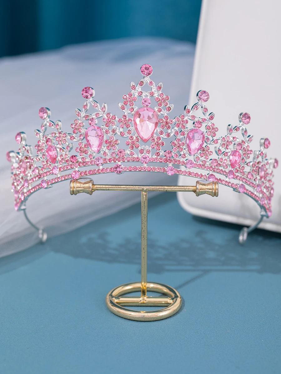 皇家鑲鑽頭飾頭箍 - 粉色 - 查看 1