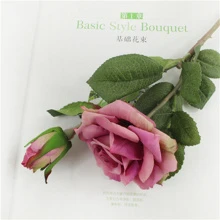 1Pc 2 Đầu Hoa Giả Màu Hồng Hoa Hồng Thân Dài Cho Gia Đình Trang Trí Đám Cưới Tiệc Bàn Nhà Bếp Đồ Trang Trí Trung Tâm DIY Cắm Hoa Giả Bó Hoa Cô Dâu - Hồng - Xem 9