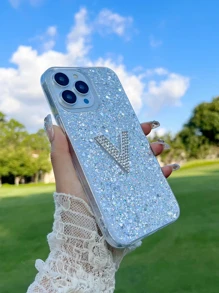 Vỏ điện thoại Sequin & Rhinestone - trắng - Xem 6