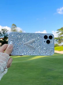 Vỏ điện thoại Sequin & Rhinestone - trắng - Xem 4