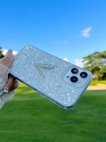 Vỏ điện thoại Sequin & Rhinestone - trắng - Xem 3