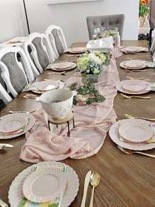 chiffon table runner for wedding & parties - Dusty Pink - View 5
