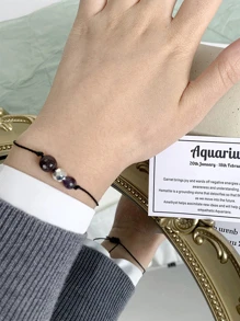 1 Đá Nhiều Màu Đính Hạt May Mắn Handmade Dệt Dây Cung Hoàng Đạo Thẻ Vòng Tay - Nhiều màu - Xem 3