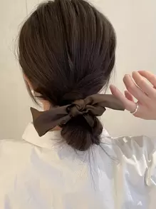 3pcs Bow Decor Scrunchies For Daily Use For Women Hairstyles Casual Cute Hair Ties Scrunchy Hair Ties, Gifts Ponytail Head Accessories Elastic Band Beauty Home Hair Accessories Hair Rubber Bands - Multicolor - View 4