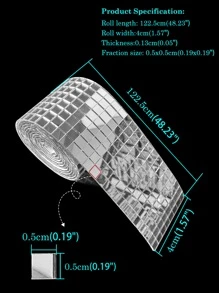 1/5 Cuộn 1960 Miếng Dán Gương Khảm Bạc, Gương Trang Trí Kính Đa Năng Treo Tường Trang Trí Tường Trang Trí Phòng Gương Treo Tường Gương Cho Phòng Trang Trí Nhà Trang Trí Phòng Tắm Trang Trí Phòng Khách - Bạc - Xem 4