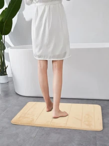 1 件珊瑚绒条纹压花记忆海绵垫地毯，吸水门垫，适用于家庭、浴室、家居浴室装饰户外地毯门垫入口装饰 - 卡其色 - 查看 3