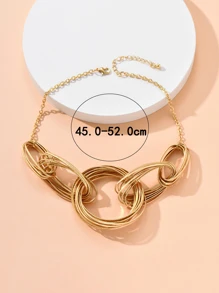Asymmetrical Multi-Layer Necklace - Yellow Gold - View 3