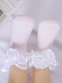 1 Pair Baby Girls' Lace Frilled Stereo Princess Dance Socks