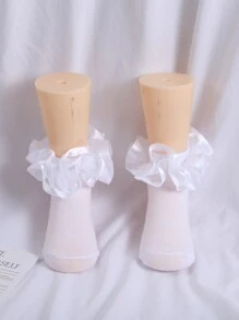 1 Pair Baby Girls' Lace Frilled Stereo Princess Dance Socks