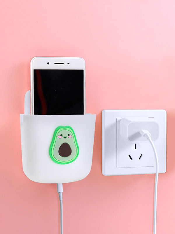 1pc Avocado Decor Wall Mounted Punch Free Phone Holder Compatible With IPhone, Android Phone, Gift For Birthday, Family, Friends Phone Stand, Phone Accessories