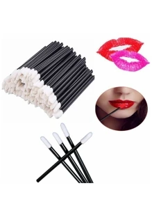 Bộ 500 Dùng Một Lần Cọ Môi Cọ Trang Điểm Son Môi Bóng Hoa Dây Applicator Dụng Cụ Trang Điểm Bộ Dụng Cụ Làm Đẹp - màu đen - Xem 1