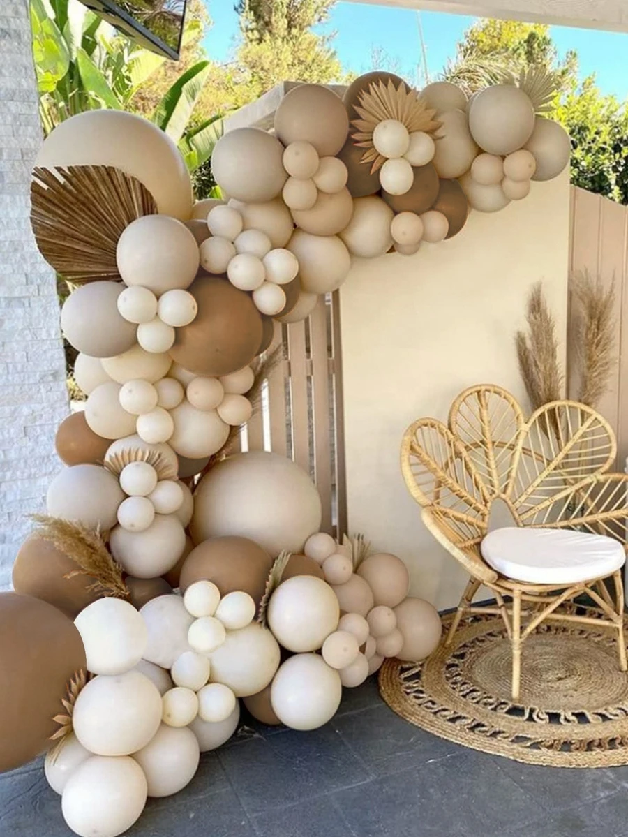 115 Cái Cà Phê Kaki Bong Bóng Cao Su Garland Arch Kit Wedding Birthday Party Decor - Nhiều màu - Xem 1