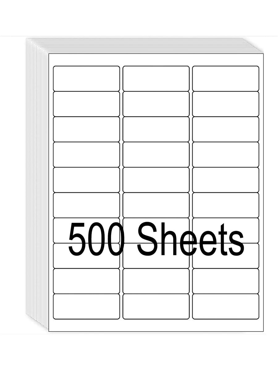 30 up Labels 1" X 2-5/8" Shipping Address Labels for Laser and Inkjet Printers, White Multipurpose Label Sticker Paper - White - View 1