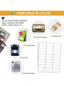 30 up Labels 1" X 2-5/8" Shipping Address Labels for Laser and Inkjet Printers, White Multipurpose Label Sticker Paper - White - View 4