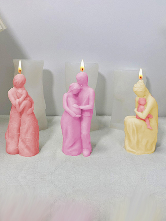1入組情侶形狀蠟燭模具