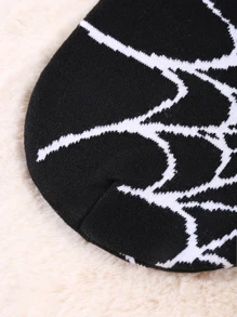 1 件 Y2K 帽子 弹力可折叠 女士潮流针织帽 保暖图案蜘蛛帽 - 彩色 - 查看 3