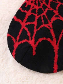 1入組Y2K帽彈性可折疊女士趨勢針織帽圖案無簷小便帽 - 彩色 - 查看 3